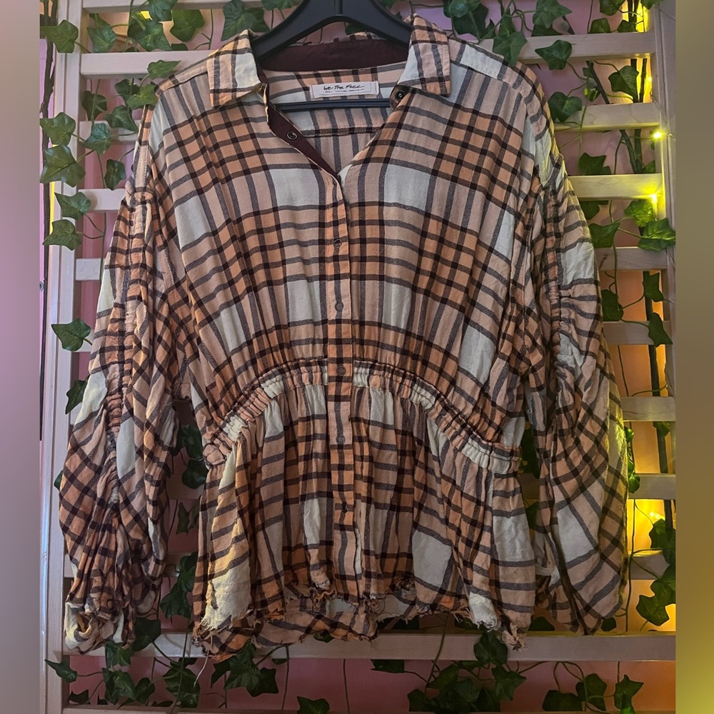 We The Free Plaid Blouse
